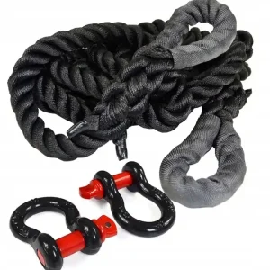 Wysoka jakość LINA KINETYCZNA (8m x 32mm) 22 tony z 2 SZEKLAMI 3/4 OMEGA SNAKEMAN 4WD