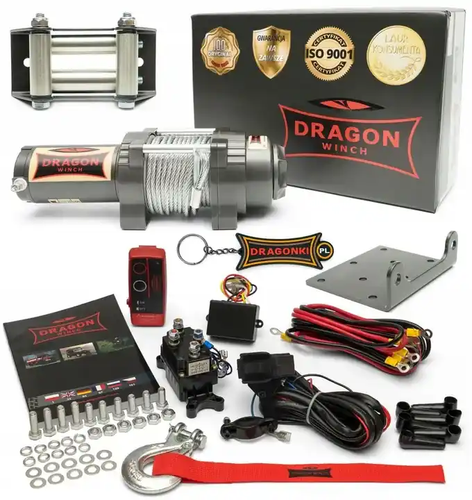 1,6T WYCIĄGARKA DRAGON 12V ELEKTRYCZNA WCIĄGARKA linowa pługa quada +pilot Oferta limitowana