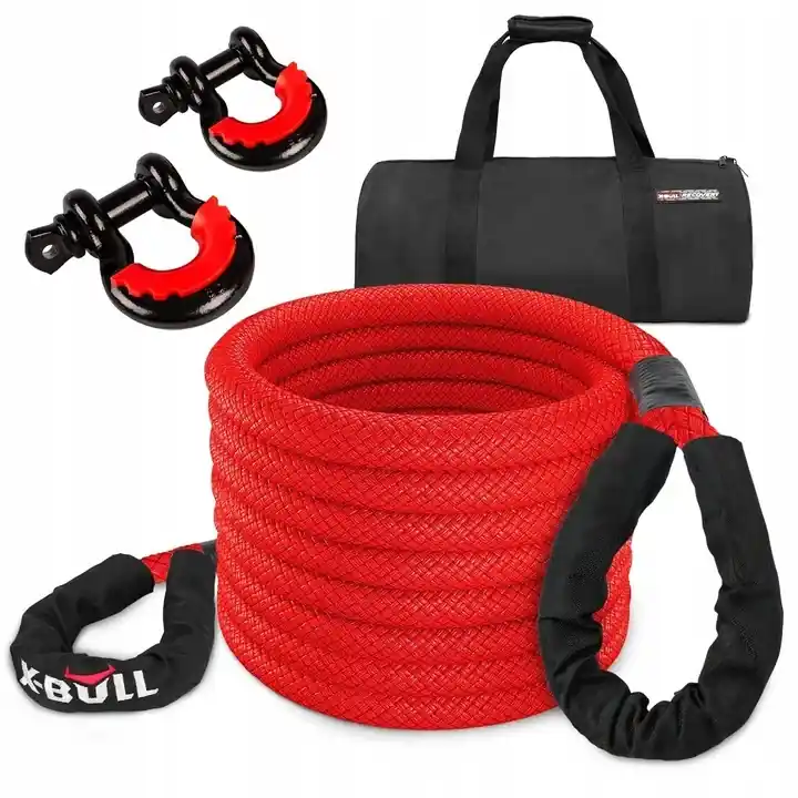 Wysoka jakość LINA KINETYCZNA 24000LB KINETYK X-BULL 22MM 9M 4X4 + 2 x szekla 4.75T Omega