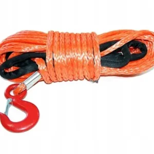 Zamów teraz LINA SYNTETYCZNA DO WYCIĄGARKI 6MM 15MB POMARAŃCZOWA + HAK