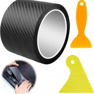 2 x FOLIA CARBON 3D KARBONOWA DO AUTA TUNING SAMOPRZYLEPNA OCHRONNA NA PROG Zwrot pieniędzy