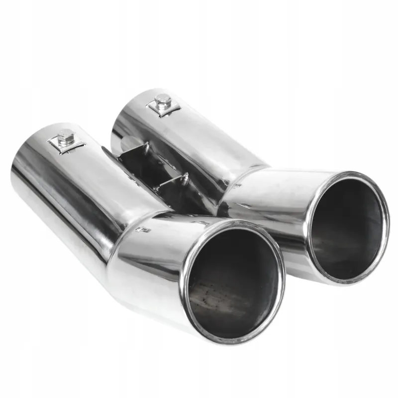 KOŃCÓWKA WYDECHU TŁUMIKA PODWÓJNA CHROM STAL NIERDZEWNA INOX 36-60mm Ostatnia szansa