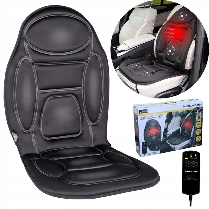 Mata samochodowa grzewcza z masażem na fotel 12v PILOT REGULACJA Dunlop Tylko dziś