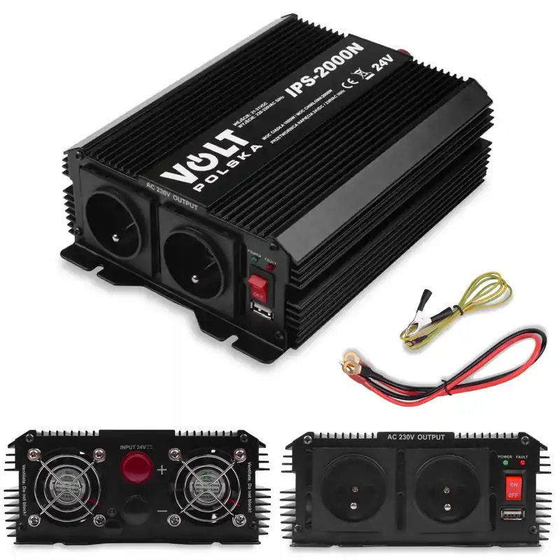 Ekspresowa dostawa PRZETWORNICA NAPIĘCIA 24V 230V 1000/2000W USB VOLT