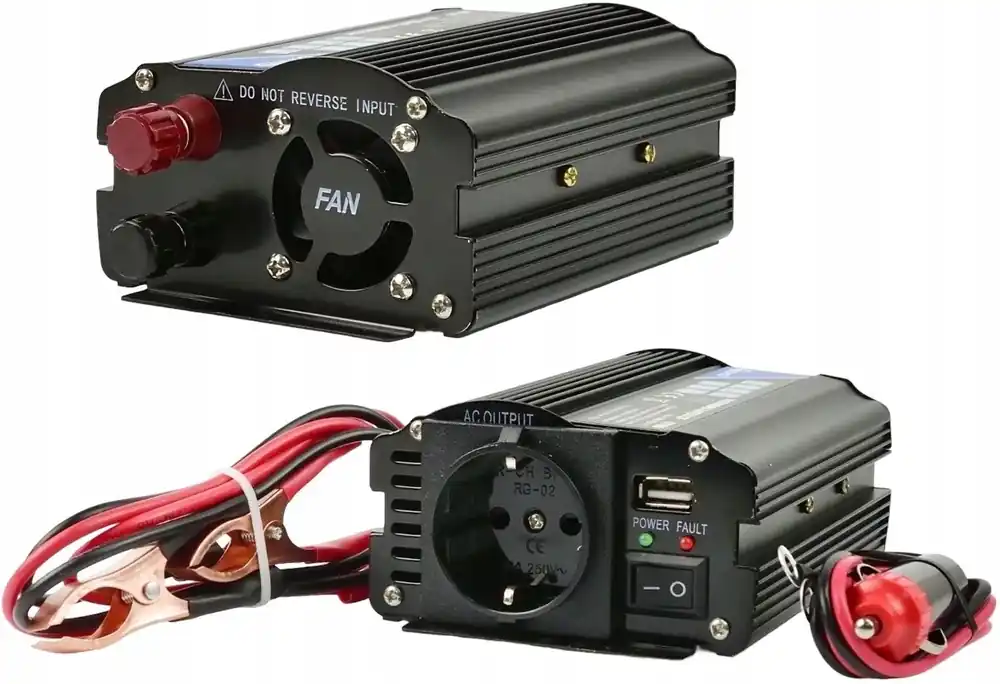 Przetwornica samochodowa 12V/230V 250W/500W USB Geko Szybka dostawa