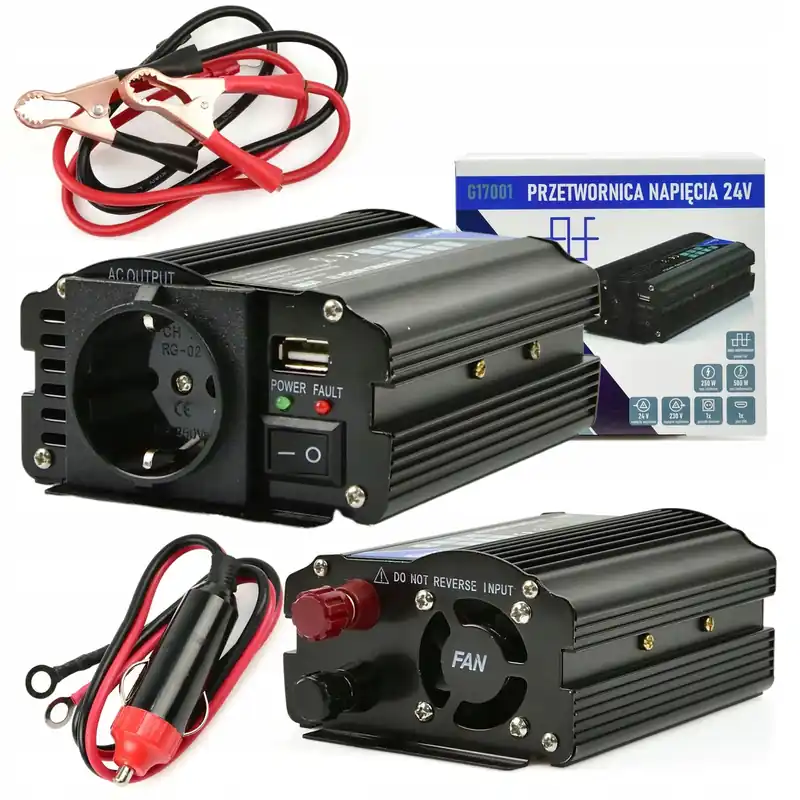 Ekspresowa dostawa PRZETWORNICA SAMOCHODOWA 24V 230V 250W/500W USB