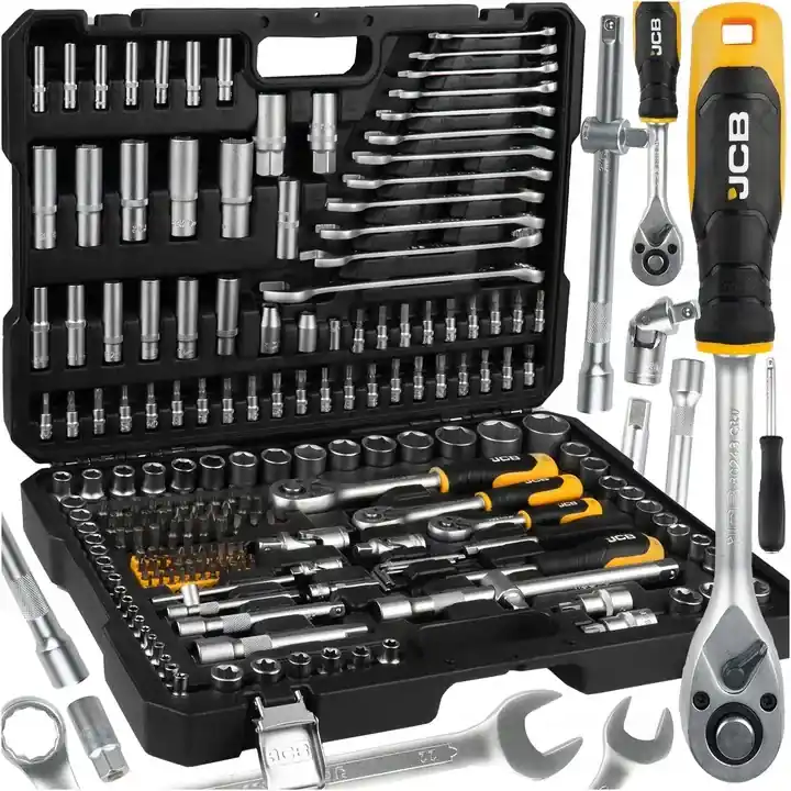 ZESTAW NARZĘDZI KLUCZE PŁASKOOCZKOWE NASADOWE GRZECHOTKI BITY NASADKI 216EL Wysoka jakość