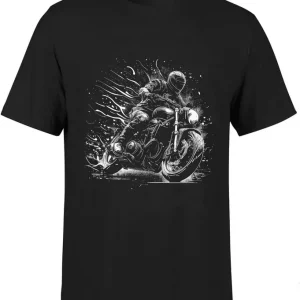 Zamów teraz KOSZULKA BAWEŁNIANA MĘSKA CZARNA NADRUK MOTOR XL