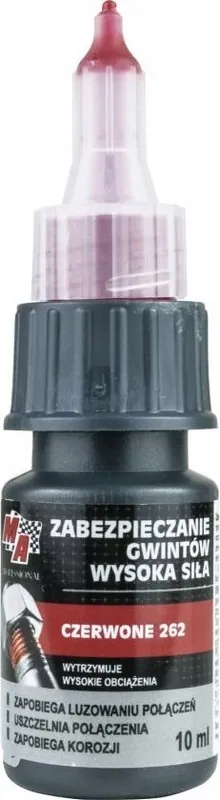 MA PROFESSIONAL ÅRODEK DO ZABEZPIECZANIA GWINTÃW CZERWONY 10ML TRWAÅY Ekspresowa dostawa