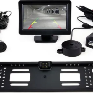 AMiO 01552 Zestaw czujników 4 sensory czarne TFT 4,3 z kamerą 402 w ramce rejestracji Wyprzedaż