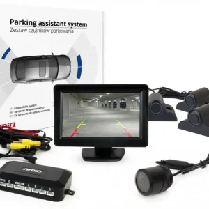 AMiO Zestaw czujników parkowania tft01 4,3" z kamerą hd-301-ir 4 sensory czarne truck Ostatnia szansa