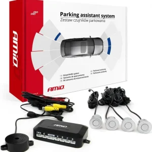 Wyprzedaż AMiO Zestaw czujników parkowania pod kamerę i wyświetlacz lcd srebrne 22mm amio-02990