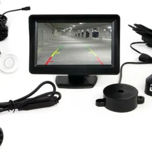 AMiO 01557 Zestaw czujników 4 sensory białe TFT 4,3 z kamerą Night Vision 308 Tani