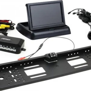 AMiO Zestaw czujników parkowania tft02 4,3" z kamerą hd-402-led 4 sensory czarne Autentyczny