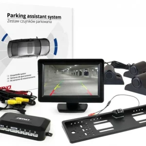 AMiO Zestaw czujników parkowania tft01 4,3" z kamerą hd-402-led 4 sensory czarne truck Tani