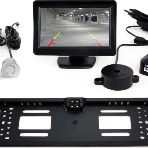 Tylko dziś AMiO 01554 Zestaw czujników 4 sensory srebrne TFT 4,3 z kamerą 402 w ramce rejestracji