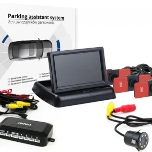 AMiO Zestaw czujników parkowania tft02 4,3" z kamerą hd-308-led 4 sensory czarne wewnętrzne Popularny