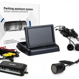 AMiO Zestaw czujników parkowania tft02 4,3" z kamerą hd-301-ir 4 sensory czarne Tylko dziś