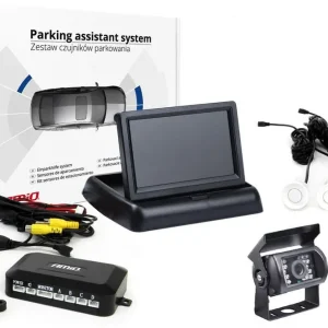 AMiO Zestaw czujników parkowania tft02 4,3" z kamerą hd-501-ir 4 sensory białe Zamów teraz