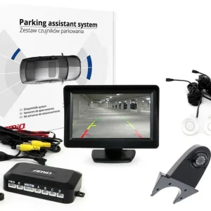 AMiO Zestaw czujników parkowania tft01 4,3" z kamerą hd-502-ir 4 sensory białe Oferta