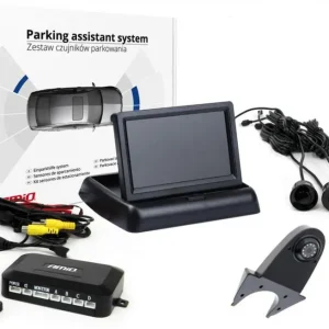 AMiO Zestaw czujników parkowania tft02 4,3" z kamerą hd-502-ir 4 sensory czarne Oferta