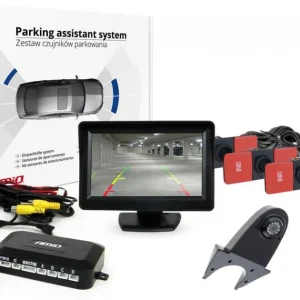 AMiO Zestaw czujników parkowania tft01 4,3" z kamerą hd-502-ir 4 sensory czarne wewnętrzne Oferta limitowana