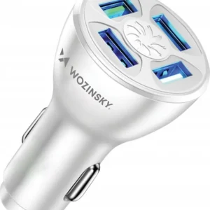 Autentyczny Ładowarka Wozinsky Ładowarka samochodowa Wozinsky WCCAW 50W 4x USB-A QC - biała
