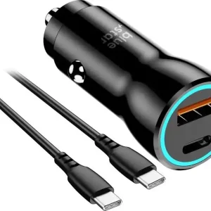 Ładowarka Blue Star BLUE STAR ładowarka samochodowa 3A 25W Typ C + USB A + kabel Typ C do Typ C PD QC3.0 AFC PPS czarna Najlepsza cena