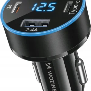 Popularny Ładowarka Wozinsky Ładowarka samochodowa Wozinsky WDCCB z wyświetlaczem 50W 2xUSB-C / 2xUSB-A - czarna
