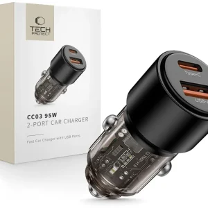 TECH-PROTECT CC03 2-PORT CAR CHARGER PD95W/QC3.0 BLACK Szybka dostawa