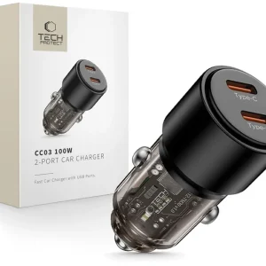 TECH-PROTECT CC03 2-PORT CAR CHARGER PD100W BLACK Darmowa dostawa