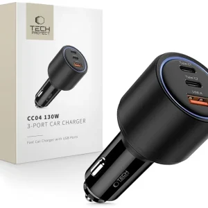 Najlepsza cena TECH-PROTECT CC04 3-PORT CAR CHARGER PD130W BLACK