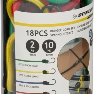 Ostatnia szansa Dunlop TAŚMY GUMY DO MOCOWANIA BAGAŻU HAKI 18SZT DUNLOP