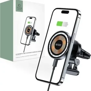 Tech-Protect TECH-PROTECT MM15W-V5 MAGNETIC MAGSAFE VENT CAR MOUNT WIRELESS CHARGER 15W BLACK Niska cena