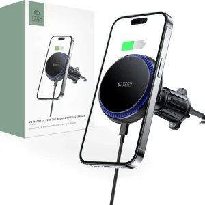 Oferta Tech-Protect TECH-PROTECT MM15W-V4 MAGNETIC MAGSAFE VENT CAR MOUNT WIRELESS CHARGER 15W BLACK