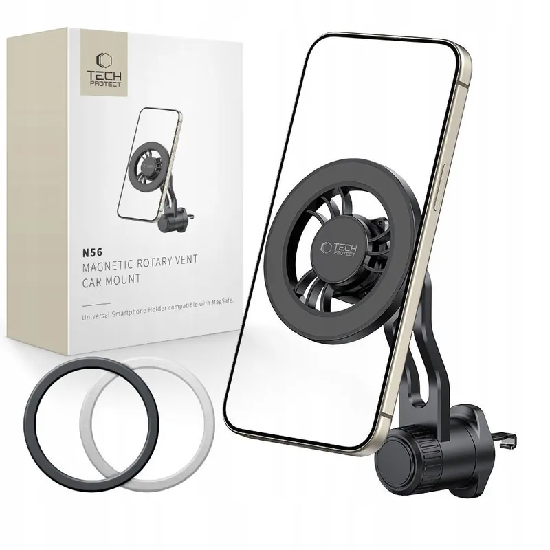 TECH-PROTECT N56 MAGNETIC MAGSAFE ROTABLE VENT CAR MOUNT BLACK Nowość