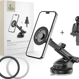 TECH-PROTECT N58 MAGNETIC MAGSAFE DASHBOARD & VENT CAR MOUNT BLACK Popularny