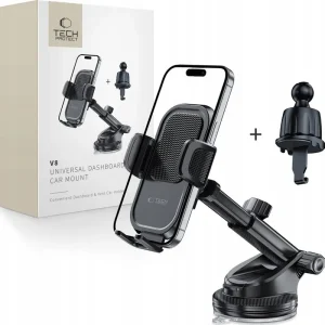 Uchwyt samochodowy na kokpit / szybę / do kratki Tech-Protect V8 Universal Dashboard & Vent Car Mount Black Nowość