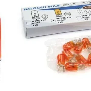 AMiO Żarówki halogenowe WY5W T10 5W W2.1x9.5d AMBER 12V 10szt. Darmowa dostawa