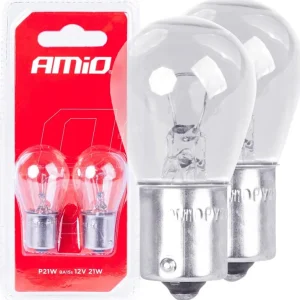 Zwrot pieniędzy AMiO Żarówki halogenowe p21w ba15s 12v 2szt. blister amio-03351