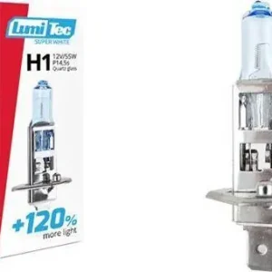 AMiO Żarówka halogenowa H1 12V 55W LumiTec SuperWhite +120% Premium