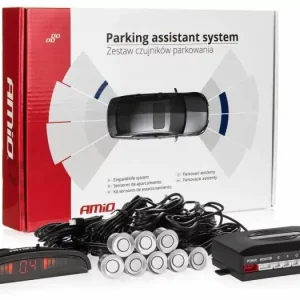 AMIO Czujniki parkowania AMiO z wyświetlaczem LED i buzzerem 8 sensorów 22mm srebrne P23-5413 Wyprzedaż
