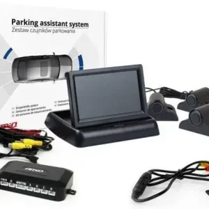 AMiO Zestaw czujników parkowania tft02 4,3" z kamerą hd-315-led 4 sensory czarne truck Nowość