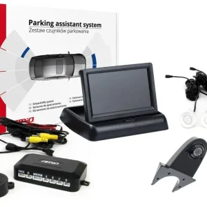 Zamów teraz Zestaw czujników parkowania tft02 4,3" z kamerą hd-502-ir 4 sensory białe