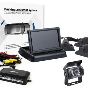 Tylko dziś AMiO Zestaw czujników parkowania tft02 4,3" z kamerą hd-501-ir 4 sensory czarne truck