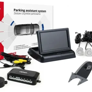 Zestaw czujników parkowania tft02 4,3" z kamerą hd-502-ir 4 sensory srebrne Najlepsza cena