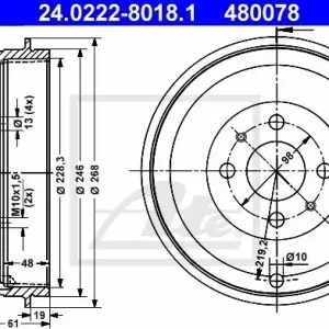 ATE BĘBEN HAM 24.0222-8018.1 ALFA 145 1.4IE, 1.6IE 94-96, 1.9D 94-99, 146 1.4IE, 1.6IE 94-96 - Bezpłatny zwrot do 30 dni, największy wybór produktów. 24.0222-8018.1 Kup teraz