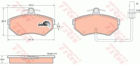 TRW Zestaw klocków hamulcowych, hamulce tarczowe GDB1366 Tylko dziś
