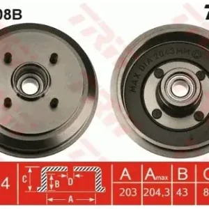 Oferta limitowana TRW Bęben hamulcowy DB4308B