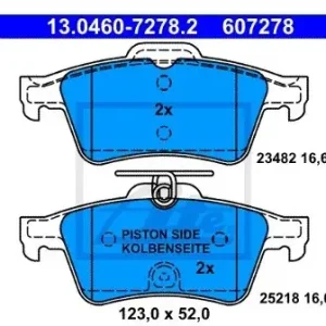 ATE KLOCKI HAM 13.0460-7278.2 FORD FOCUS II 1.4,1.6,1.6TDCI 05-/ MAZDA 3 1.4,1.6 03-/ OPEL VECTRA C 1.8 16V 02- 13.0460-7278.2 Zamów teraz